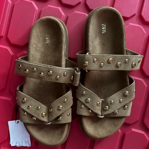 Zara split suede buckle sandals - Picture 3 of 4